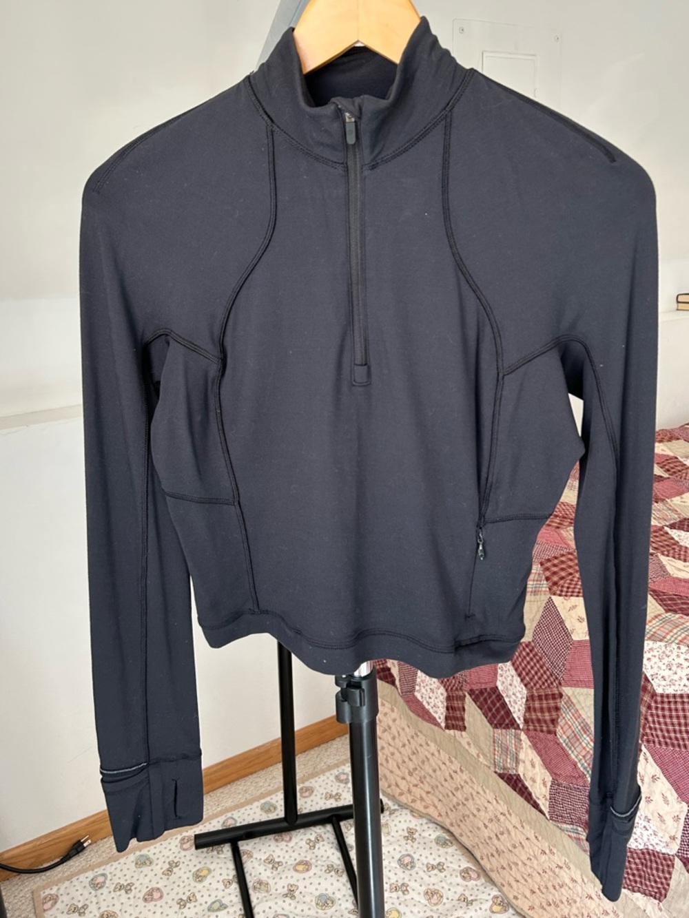 Lululemon It’s Rulu Run Cropped Half Zip Black 6